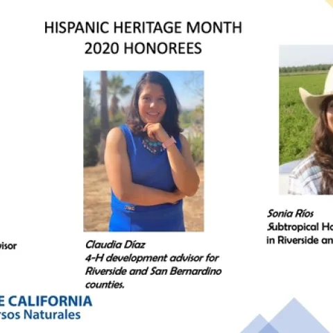 As part of the Hispanic Heritage Month celebration, UC ANR is recognizing the contributions of three Latino professionals.