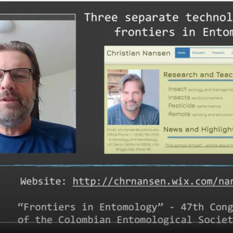 A screen shot of Christian Nansen's keynote presentation that he delivered to the 47th Congress of the Colombian Entomology Society. The meeting focused on the theme, "Frontiers in Entomology."