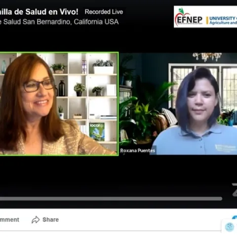 Screenshot of instructors fro EFNEP Zoom class series with Ventanilla de Salud.
