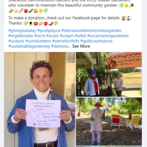 Best Use of Emojis by Sherwood Demonstration Garden in Placerville