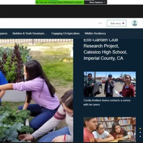 Cece Arellano Ibarra described how Chris Wong, CalFresh Healthy Living, UC community education specialist, encouraged her and her classmates to improve the accessibility of healthful food at their high school.