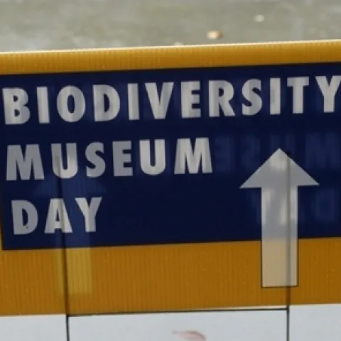 UC Davis Biodiversity Museum Day sign
