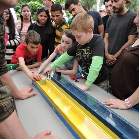 Let the races begin! A scene from the 2019 UC Davis Picnic Day cockroach races. (Photo by Kathy Keatley Garvey)