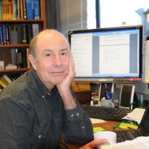 UC Davis distinguished professor Bruce Hammock in his Briggs Hall office. (Photo by Kathy Keatley Garvey)