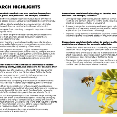 Research highlights in the impact statement include the work of UC Davis Entomology and Nematology faculty members Rick Karban and Rachel Vannette.
