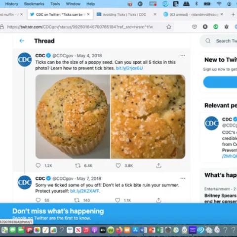 screenshot from CDC on Twitter