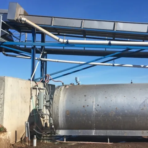 Zuppan’s manure solid separator system funded by a CDFA AMMP grant. Photo by Dana Yount.
