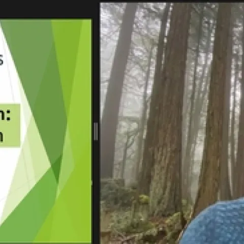 Sarah-Mae Nelson, UC Climate Stewards Academic Coordinator, accepts the 2021 ANROSP Outstanding Educational Materials Award