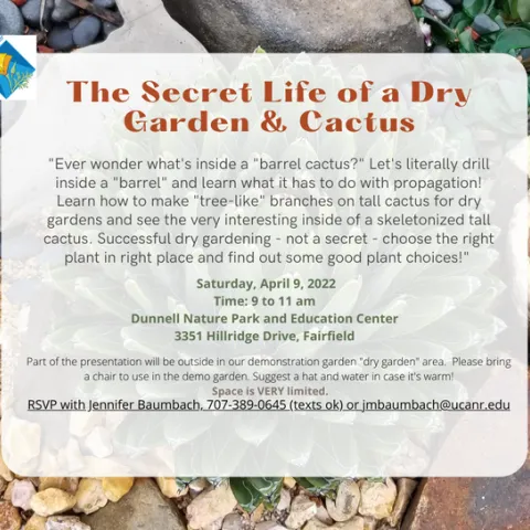 flyer for the Secret Life of a Dry Garden and Cactus event.