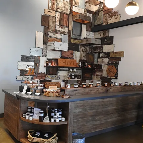 These are Ishai Zeldner's bee boxes in The Hive, Woodland. (Photo by Kathy Keatley Garvey)