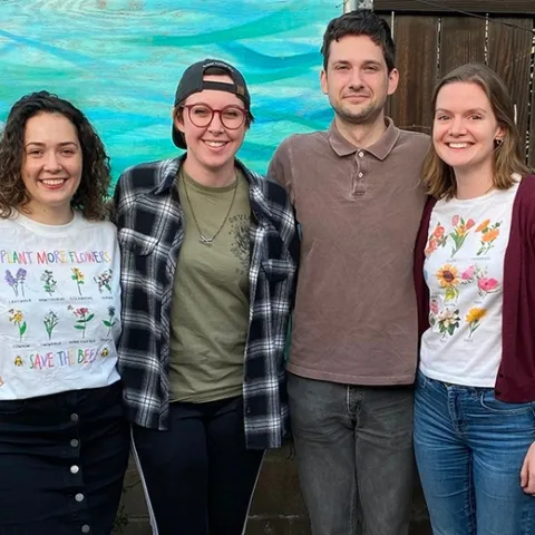 The UC Davis Entomology Games Team: (from left) Erin "Taylor Kelly, Madison "Madi" Hendrick, captain Zachary Griebenow, and Jill Oberski.