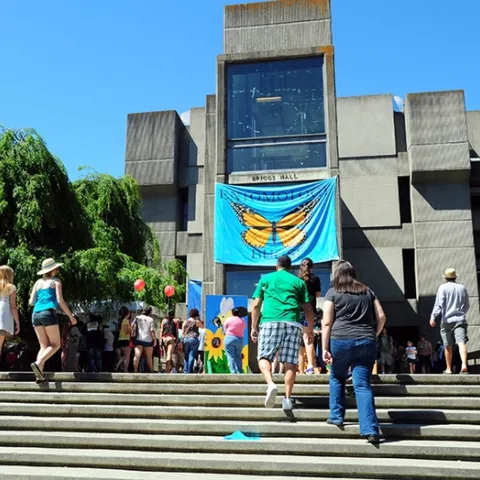 This will be the scene in front of Briggs Hall on Saturday, April 23 when the 108th annual UC Davis Picnic Day takes place. (Photo by Kathy Keatley Garvey)