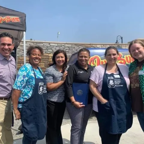 Dee Denton, San Bernardino County Master Gardener and Master Food Preserver Coordinator, 2nd from right