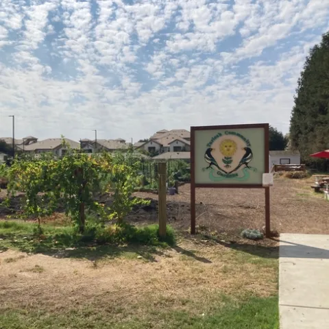 Photo of the entrance into Turlock Community Gardens.