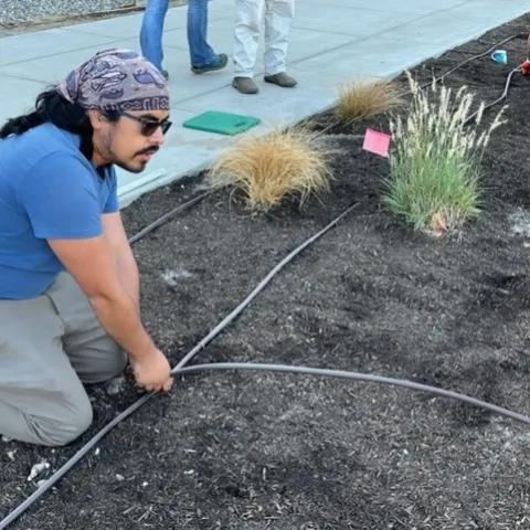 Hector installing a line