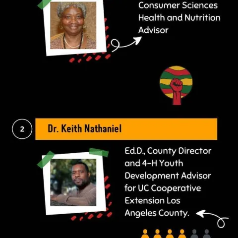 Flyer for June 14, 2023 Juneteenth event with Dr. Mary Blackburn and Dr. Keith Nathaniel