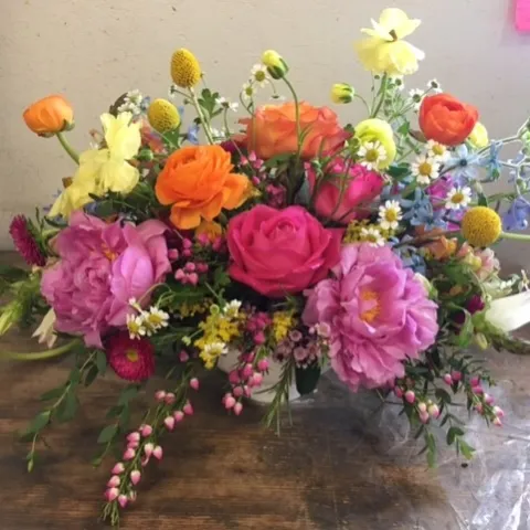 Ranunculus and peony. photos by Heather Hamilton