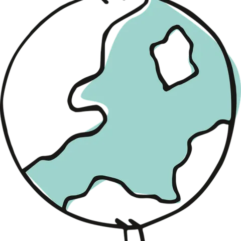 Two people recording videos on planet earth