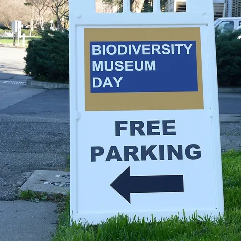 UC Davis Biodiversity Museum Day sign