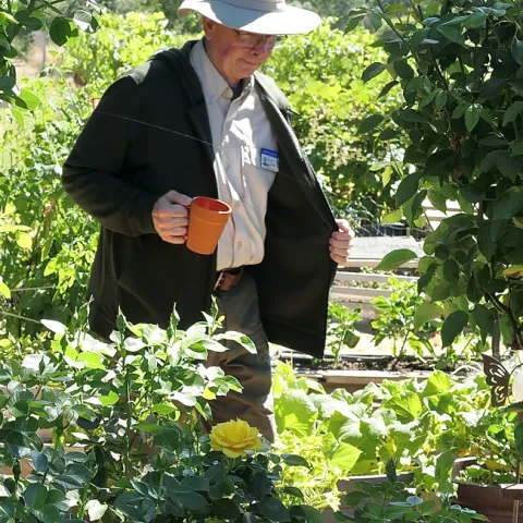 Warming up by moving around...