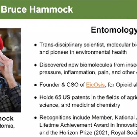 A screen shot from UC Davis distinguished professor Walter Leal's video of the California Academy of Sciences' induction of 2023 Fellows.