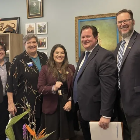 From left, Cindy Chen, Glenda Humiston, Assembly Agriculture Committee Chair Esmeralda Soria, Gabe Youtsey and Victor Francovich, chief consultant for the Assembly Agriculture Committee.