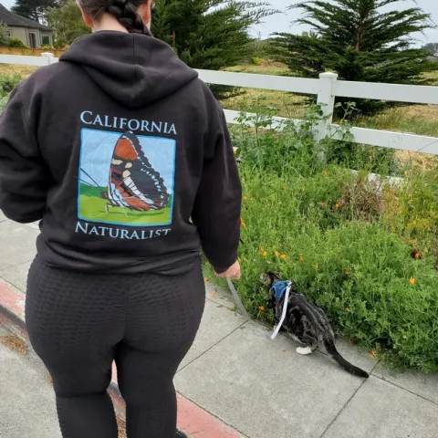 Sarah-Mae Nelson and her cat walked for UC ANR Moves in 2021.