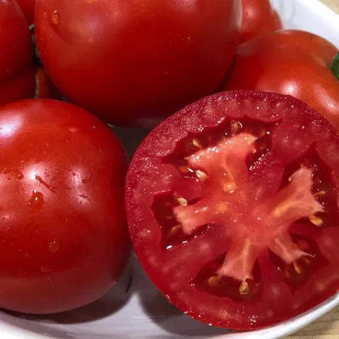 Enormous, ripe "Mortgage Lifter" tomatoes