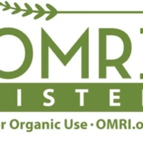 The OMRI seal may appear on pesticides determined as organically acceptable by the Organic Materials Review Institute.
