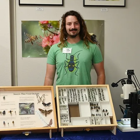 UC Davis doctoral student Peter Coggan (Photo by Kathy Keatley Garvey)