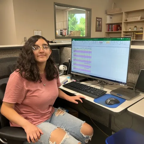 Mireya Molina, El Diamonte High School Student, serves as summer intern