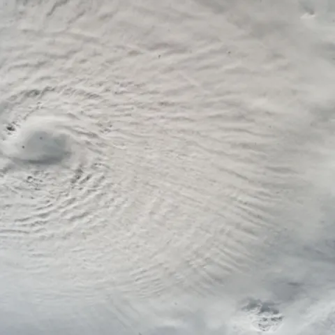 Hurricane Milton- clouds in a circular pattern cover the image