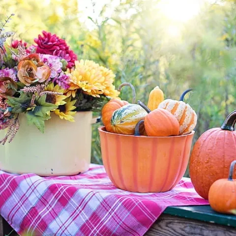 Harvest fall foliage and vegetables to make an autumn centerpiece. (Photo: PickPic)