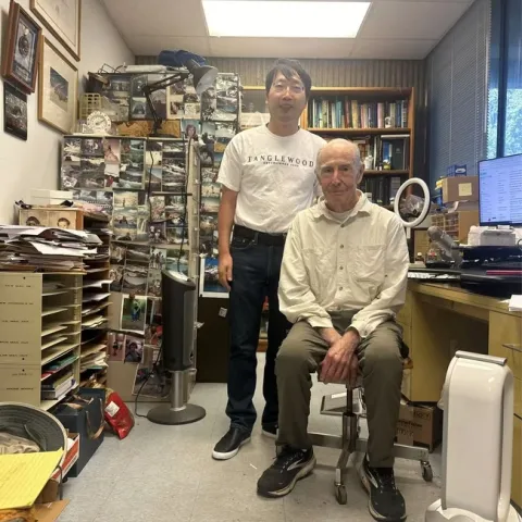 UC Davis distinguished professor Bruce Hammock (seated) with Jun-Yan Liu, professor at Chongqing Medical University, China, and a former research scientist (7.5 years) in the Hammock lab.
