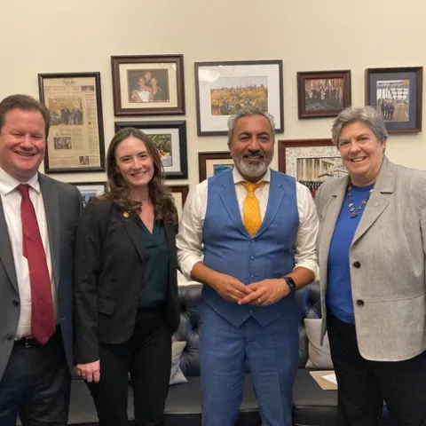 From left, Gabe Youtsey, Anne Megaro, Rep. Ami Bera and Glenda Humiston.