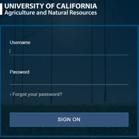 Fig. 1 – UC ANR single sign-on screen