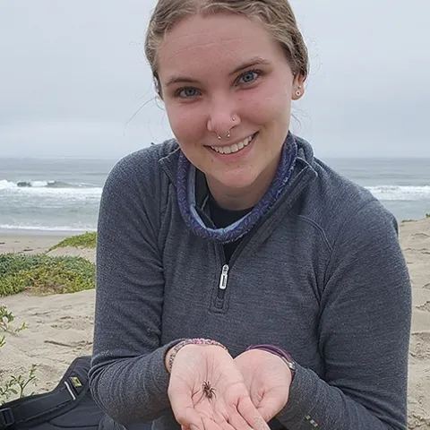 Emma "Em" Jochim, UC Davis doctoral candidate, on a field trip