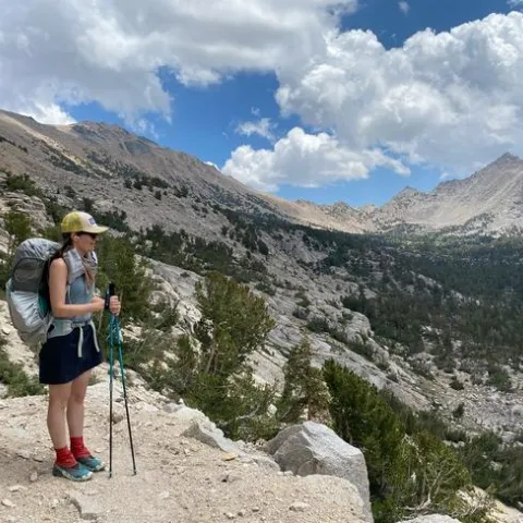 Edith de Guzman, shown hiking, is interested in organizing backpacking trips with UC ANR colleagues.