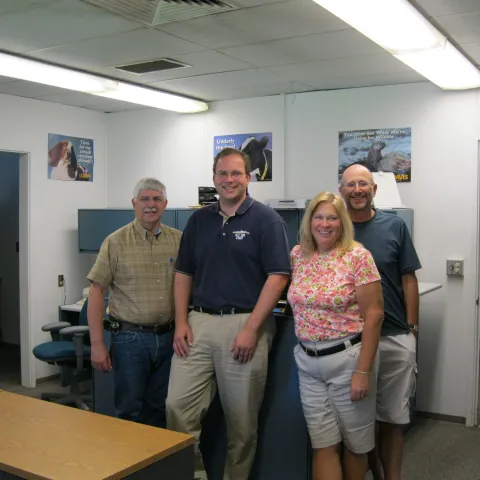 From left, Richard Mahacek, Steven Worker, Schmitt-McQuitty and Martin Smith in 2010.