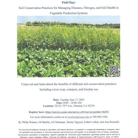 Field Day: Veg Production Systems - Thermal, CA (6-17-25)