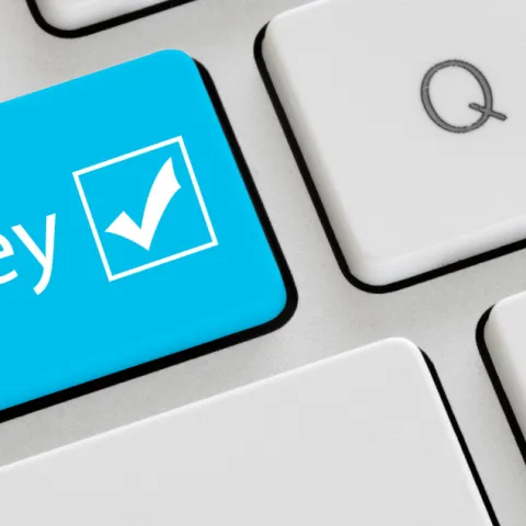 Keyboard with survey button