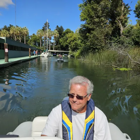 man enjoying his time on a boat
