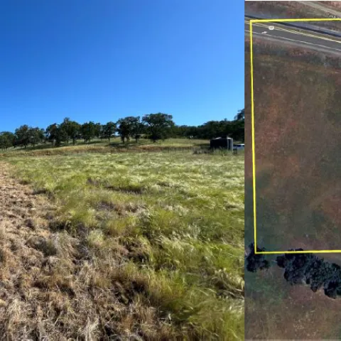 left image shows clear delineation between foraged and un; right image is outline of grazed area on arial map