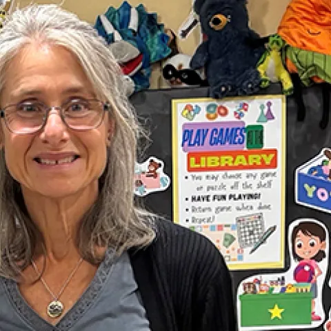 Library associate Galila Kitzes, Fairfield Civic Center Library