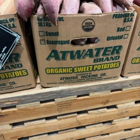purple sweet potatoes in a box
