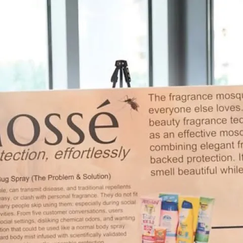 Doctoral candidate CC Edwards with her winning project. (UC Davis Photo)