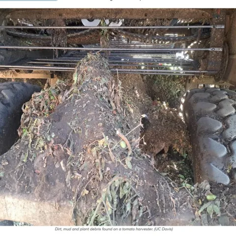 soil on farm equipment