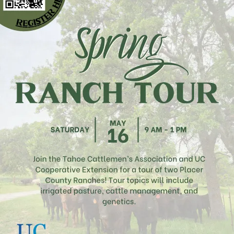 Spring Ranch Tour flyer taking place on May 16, 9am - 1pm. 