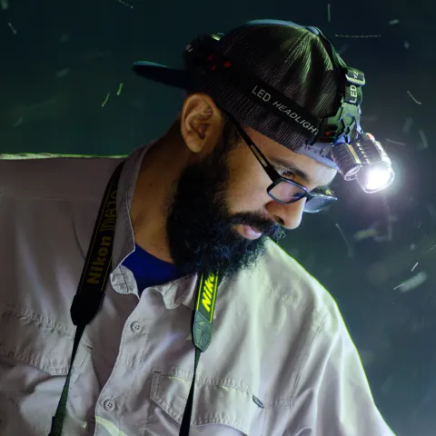 Joel Hernandez engaging in blacklighting.