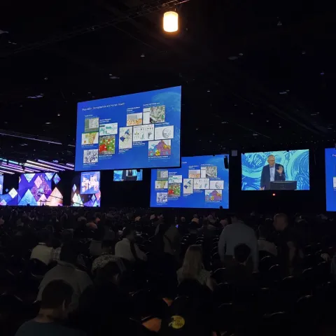 Photo of opening ceremony at ESRI User Conference
